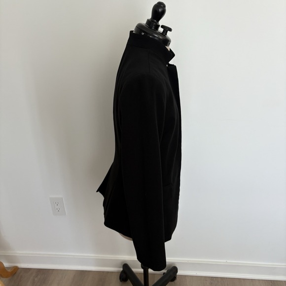 WHBM Womens Blazer Jacket Size 8 Black White Stand Collar Long Sleeve Career - Picture 4 of 15